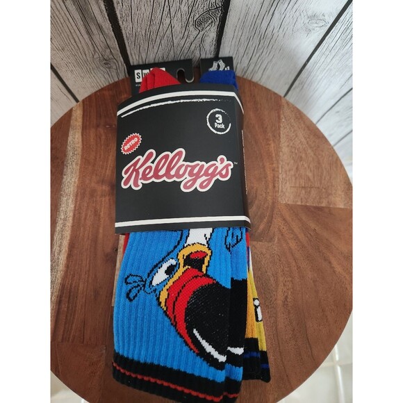 Swag Kelloggs Multicolor Mens Size 8-13 Novelty Performance Retro Crew Socks 3Pk - Picture 2 of 7